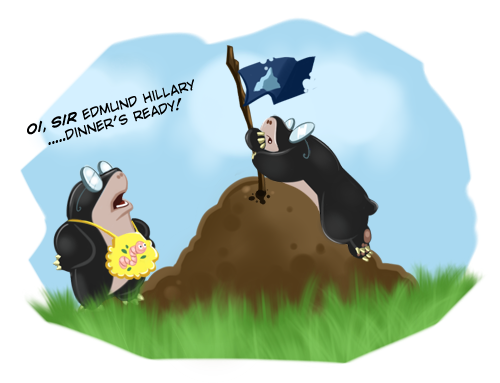 Cartoon of two moles