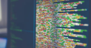Computer code on a screen